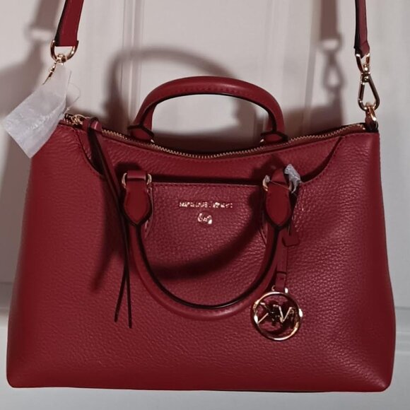 NWT Michael Kors Austin Medium Satchel-Shoulder Bag -Terracotta Pebbled Leather - Picture 5 of 16